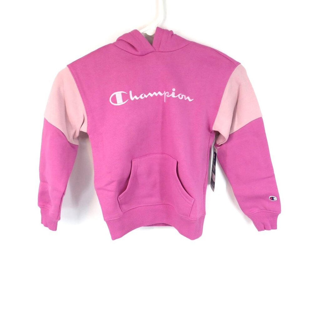 Champion Girls Pink Hoodie Kangaroo Pocket Logo M (8) NWT $40